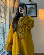 ZANI MUSTARD 2 PC STITCHED