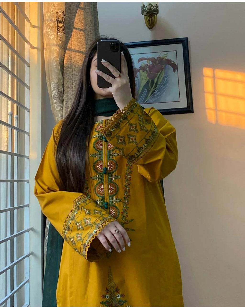 ZANI MUSTARD 2 PC STITCHED