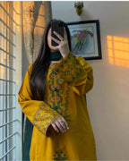 ZANI MUSTARD 3 PC STITCHED