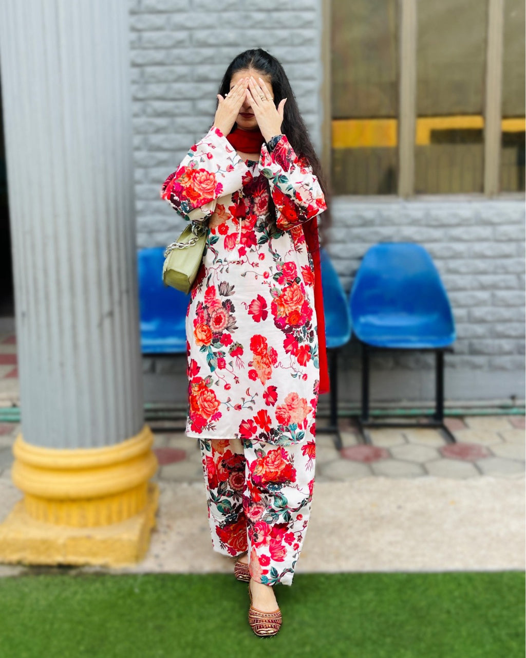 PRINTED FLORA 2 PC STITCHED