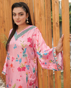 PINK FLORAL 2 PC STITCHED