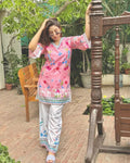 PINK FLORAL 2 PC STITCHED