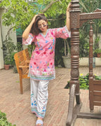 PINK FLORAL 2 PC STITCHED