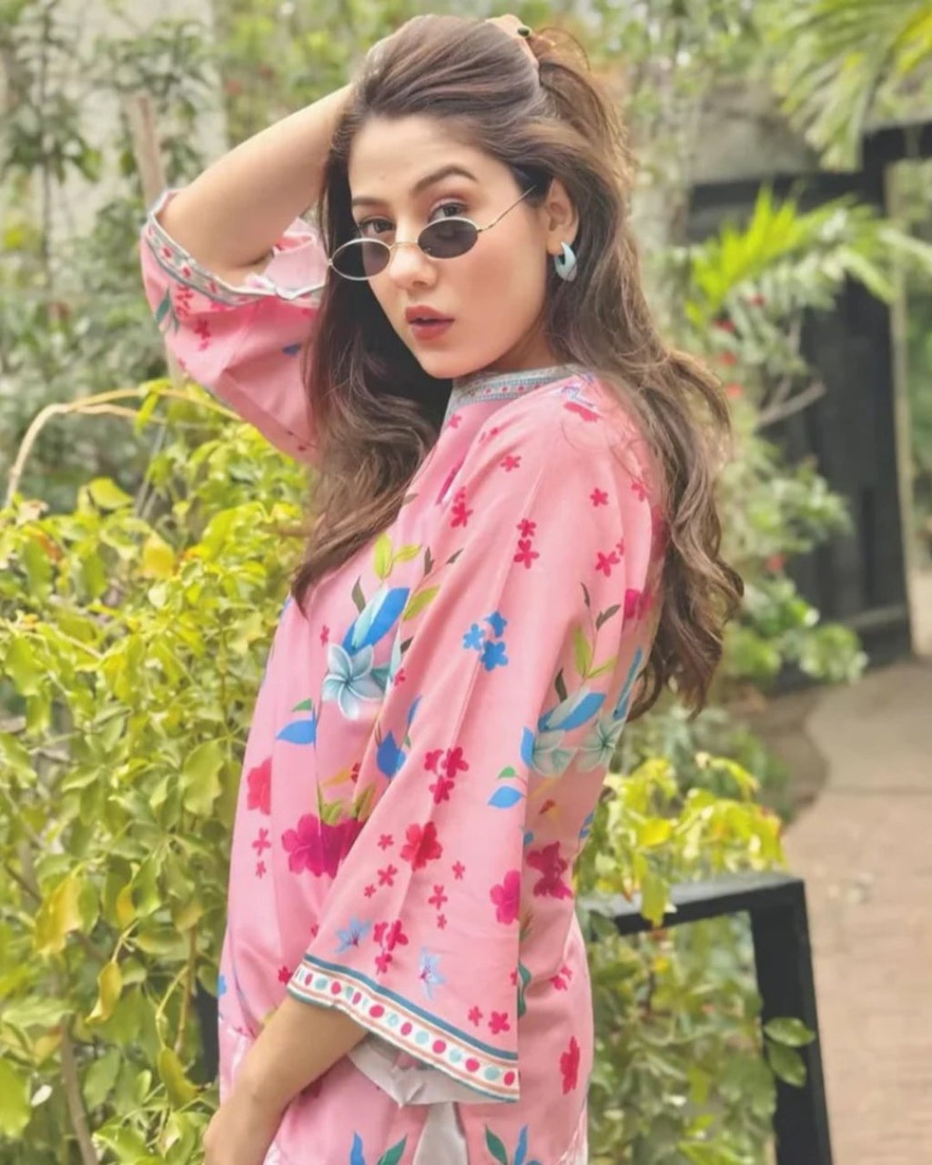 PINK FLORAL 2 PC STITCHED