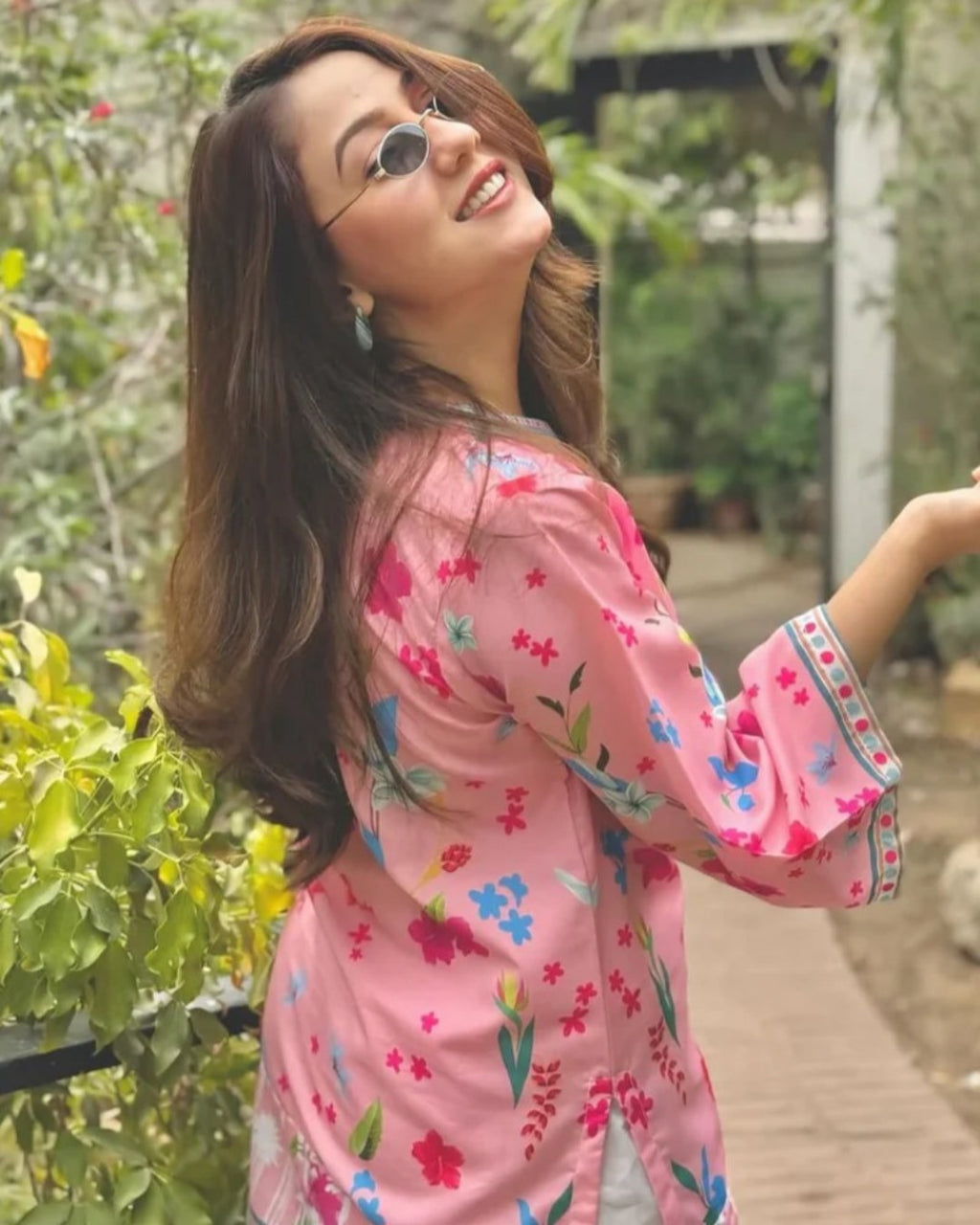 PINK FLORAL 2 PC STITCHED