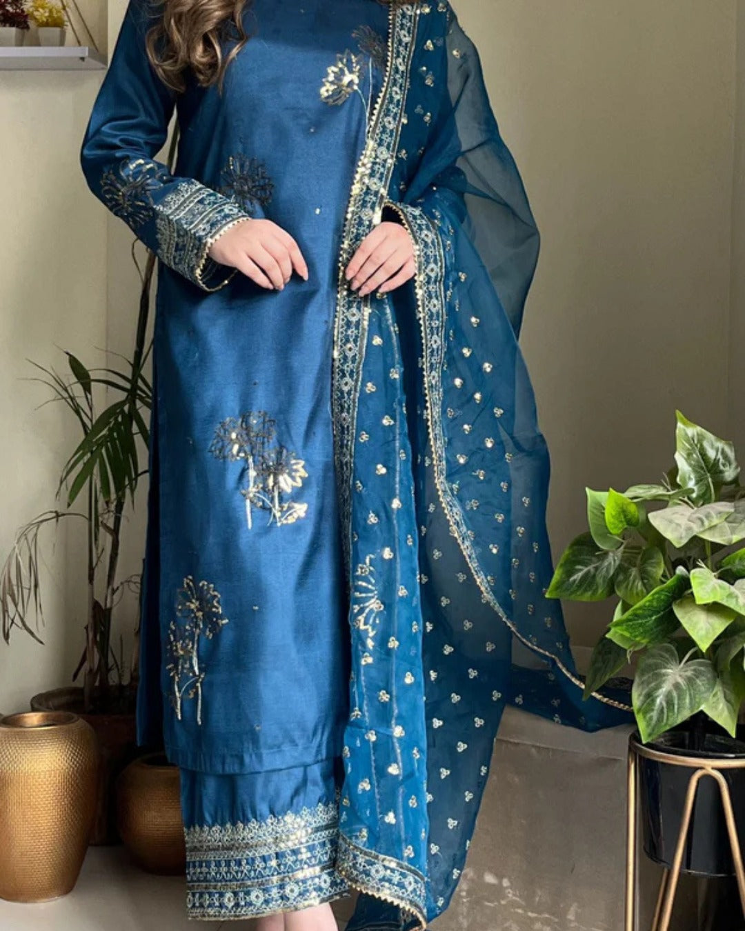 MIDNIGHT BLUE 3 PC STITCHED