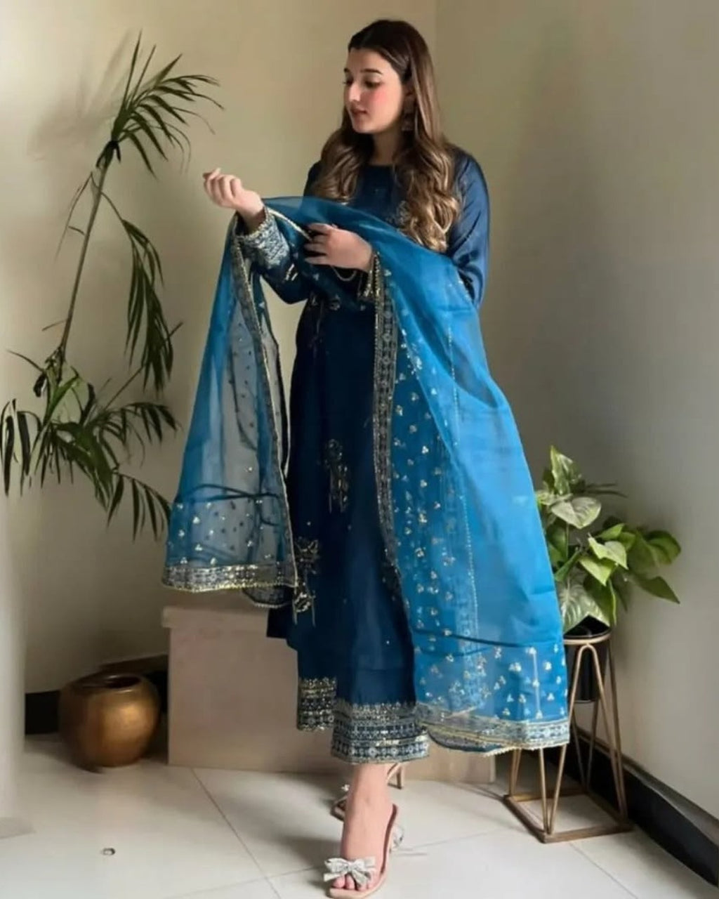 MIDNIGHT BLUE 3 PC STITCHED