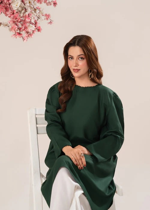 PEPLUM GREEN 2PCS Stitched