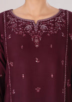 LARA EMBROIDERED 2PCS - PLUM