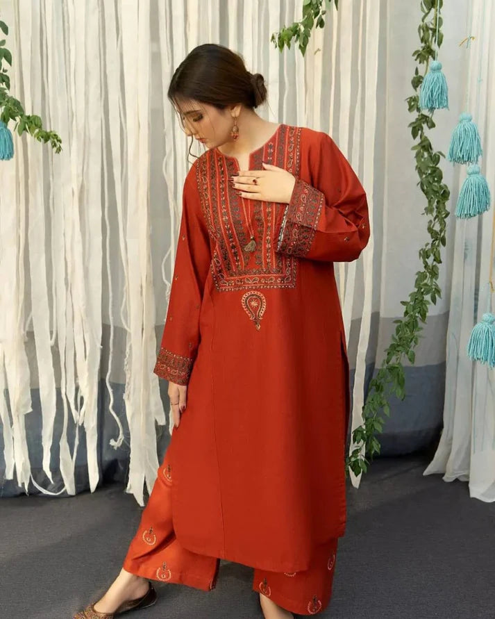 AYAT EMBROIDERED 3-PIECE WITH SHAWL Stitched Dress.